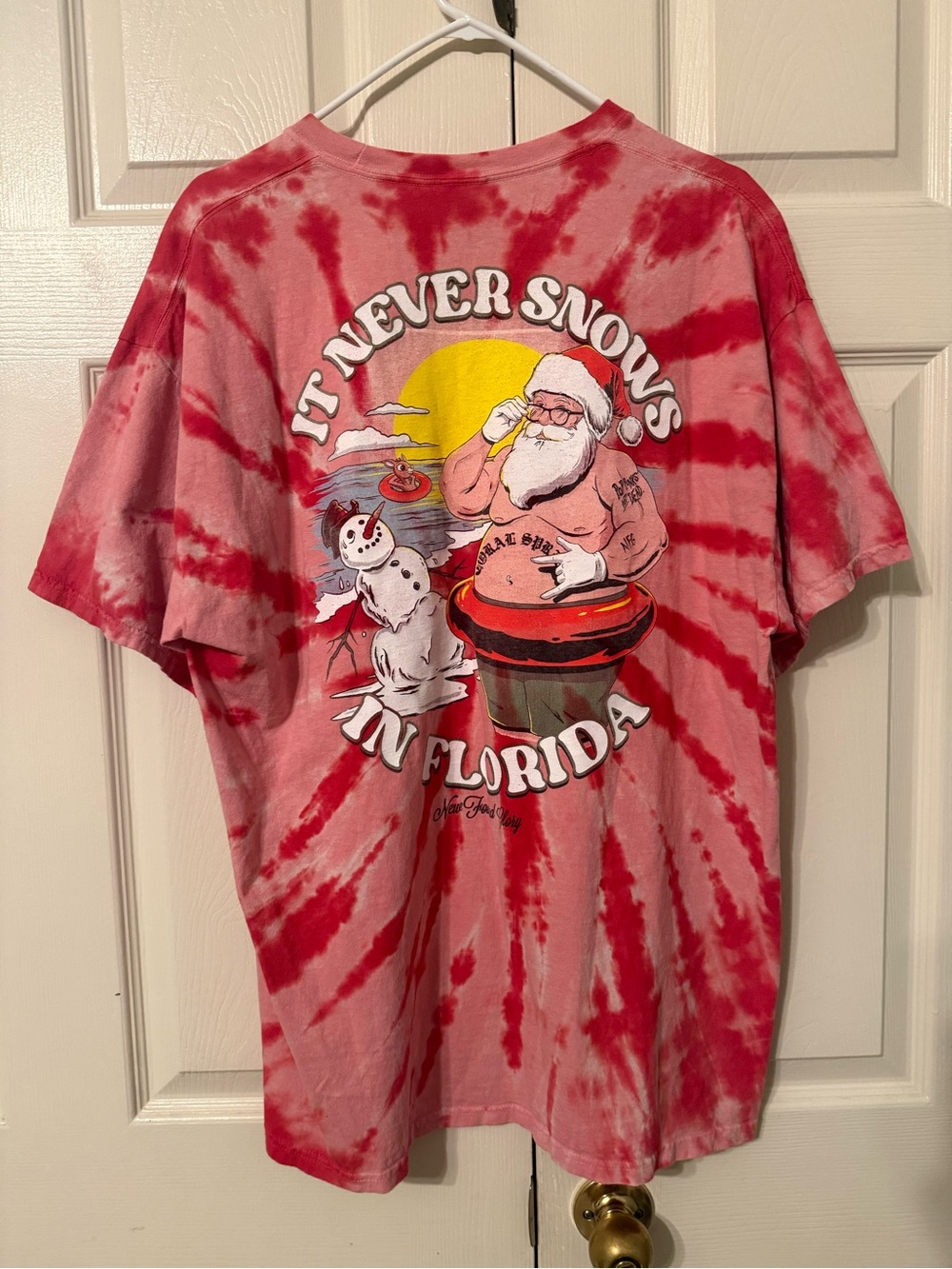 New Found Glory Tie-Dye mens T-Shirt - Pink & Red - Picture 4 of 5
